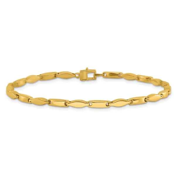 Leslie's 14K Polished Fancy Link Bracelet Image 3 Gaines Jewelry FLINT, MI