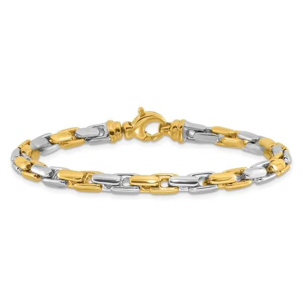 Leslie's 14K Two-tone Polished Fancy Link Bracelet Image 3 Albert's Jewelers Kingsland, GA