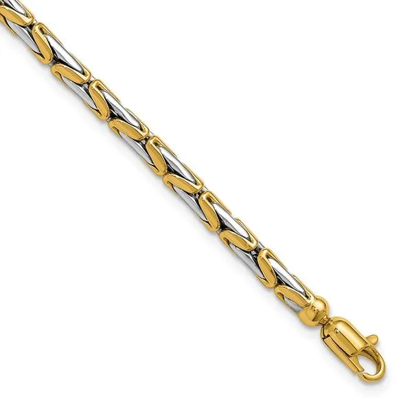 Leslie's 14K Two-Tone Polished Fancy Link Bracelet Michael's Jewelry North Wilkesboro, NC