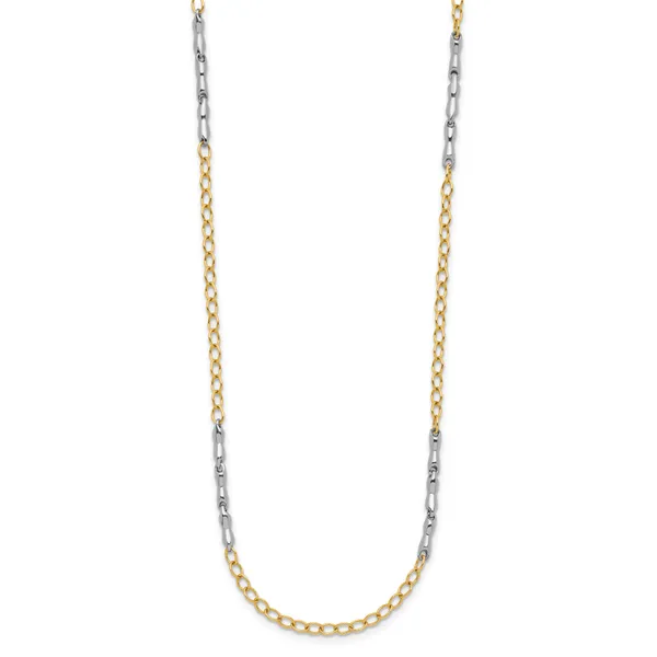 Leslie's 14K Two-Tone Polished Fancy Link Necklace Image 2 Valentine's Fine Jewelry Dallas, PA