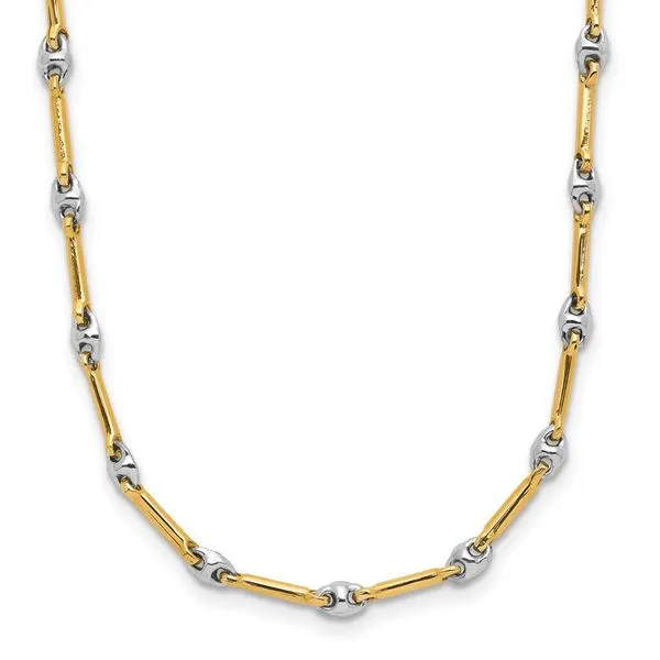 Leslie's 14K Two-Tone Polished Fancy Link Necklace J. West Jewelers Round Rock, TX