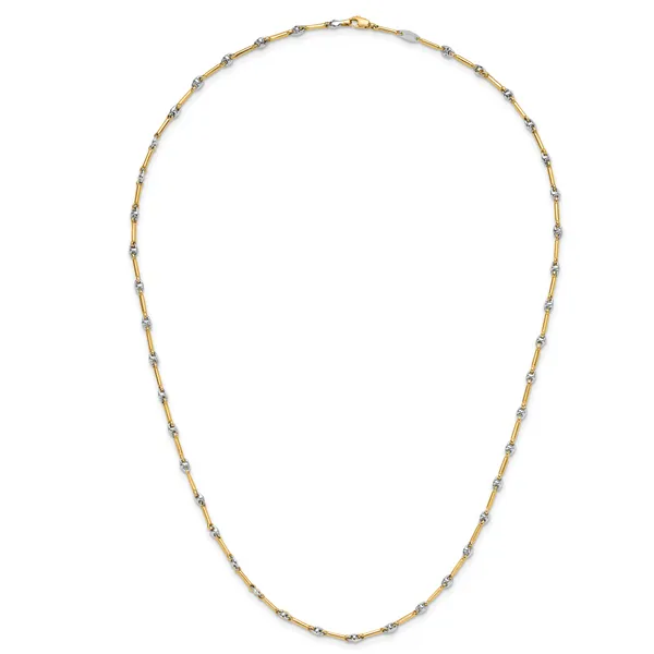 Leslie's 14K Two-Tone Polished Fancy Link Necklace Image 4 J. West Jewelers Round Rock, TX