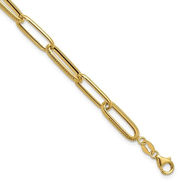 Leslie's 14K Polished Fancy Link Bracelet Leslie E. Sandler Fine Jewelry and Gemstones rockville , MD