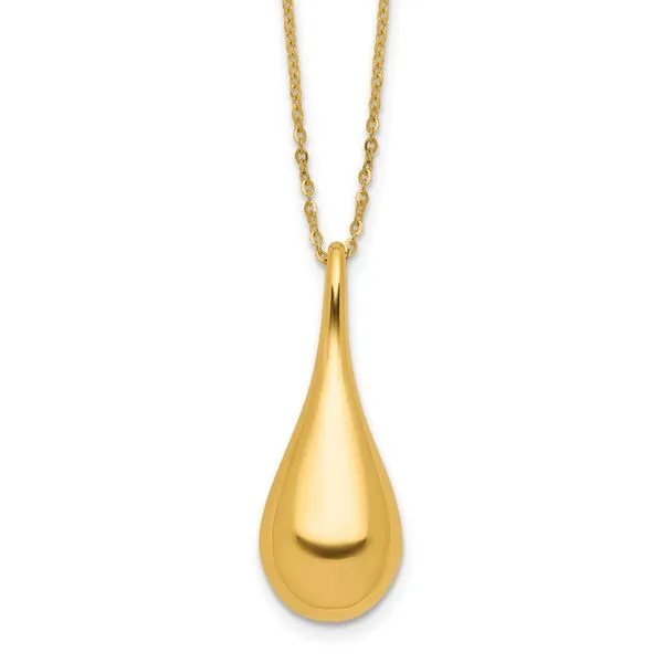 Leslie's 14K Polished Teardrop 16in w/2in ext. Necklace J. West Jewelers Round Rock, TX