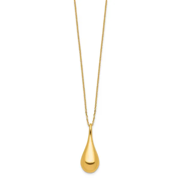 Leslie's 14K Polished Teardrop 16in w/2in ext. Necklace Image 2 Gaines Jewelry FLINT, MI