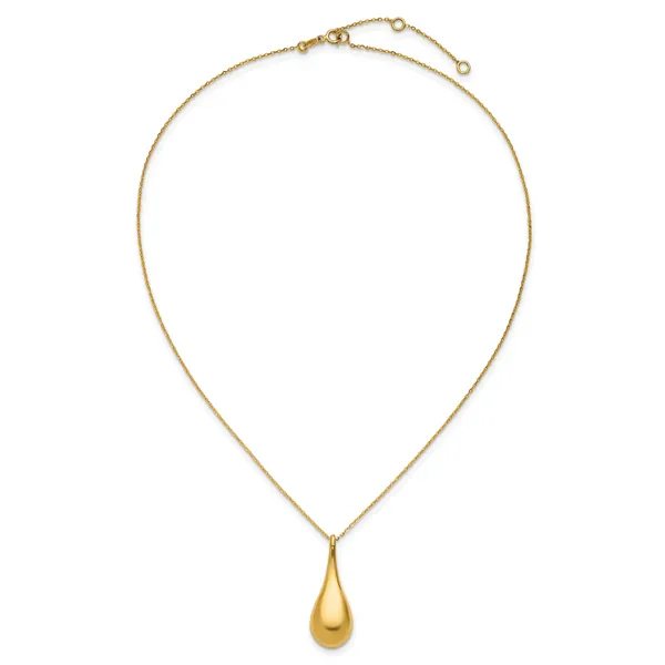 Leslie's 14K Polished Teardrop 16in w/2in ext. Necklace Image 4 Atlanta West Jewelry Douglasville, GA