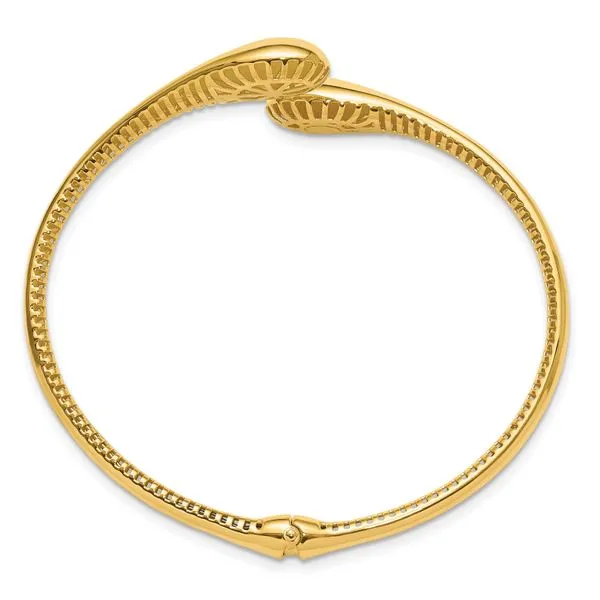 Leslie's 14K Polished Bypass Teardrop Hinged Bangle Image 2 Atlanta West Jewelry Douglasville, GA
