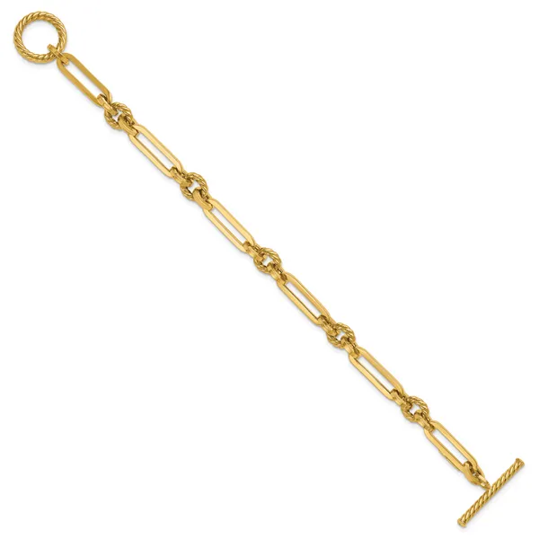 Leslie's 14K Polished Fancy Link Toggle Bracelet Image 2 Spath Jewelers Bartow, FL