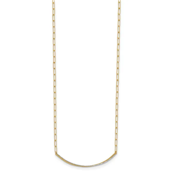 Leslie's 14K w/Rhodium Polished and Diamond-cut Bar Necklace Image 2 Jerald Jewelers Latrobe, PA