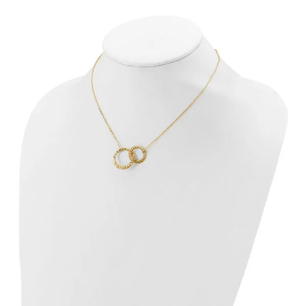 Leslie's 14K Polished and Diamond-cut Circles w/2in ext. Necklace Image 3 Diny's Jewelers Middleton, WI