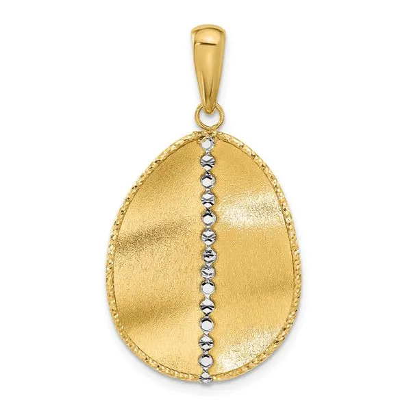 Leslie's 14K Two-tone Polished and Satin Teardrop Pendant J. West Jewelers Round Rock, TX
