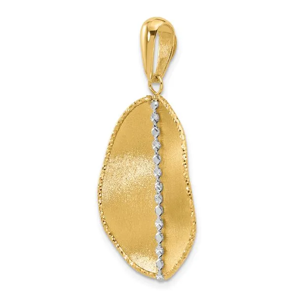 Leslie's 14K Two-tone Polished and Satin Teardrop Pendant Image 4 J. West Jewelers Round Rock, TX