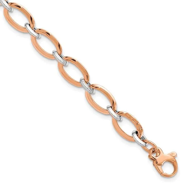 Leslie's 14K White and Rose Gold Polished w/.5in ext. Bracelet Atlanta West Jewelry Douglasville, GA