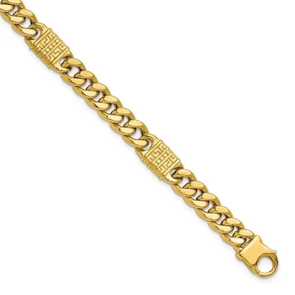 Leslie's 14K Polished with Design Fancy Link Men's Bracelet Grayson & Co. Jewelers Iron Mountain, MI