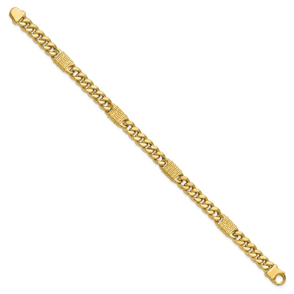 Leslie's 14K Polished with Design Fancy Link Men's Bracelet Image 2 S&E Jewelers Depew, NY