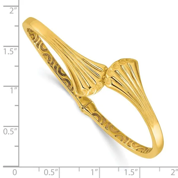 Leslie's 14K Polished Hollow Hinged Cuff Bangle Image 3 Mitchell's Jewelry Norman, OK