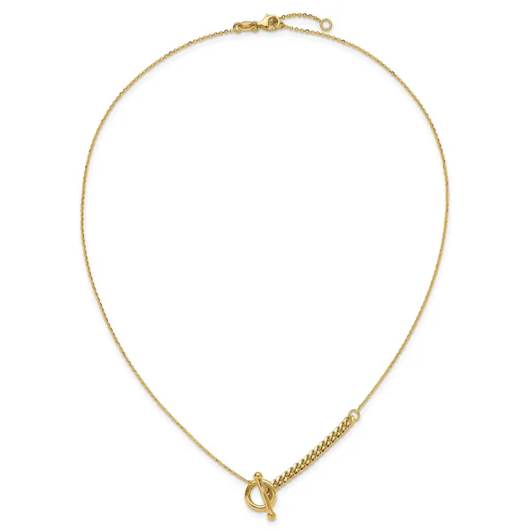 Leslie's 14K Polished Drop Toggle w/1in ext. Necklace Image 4 G.G. Gems, Inc. Scottsdale, AZ