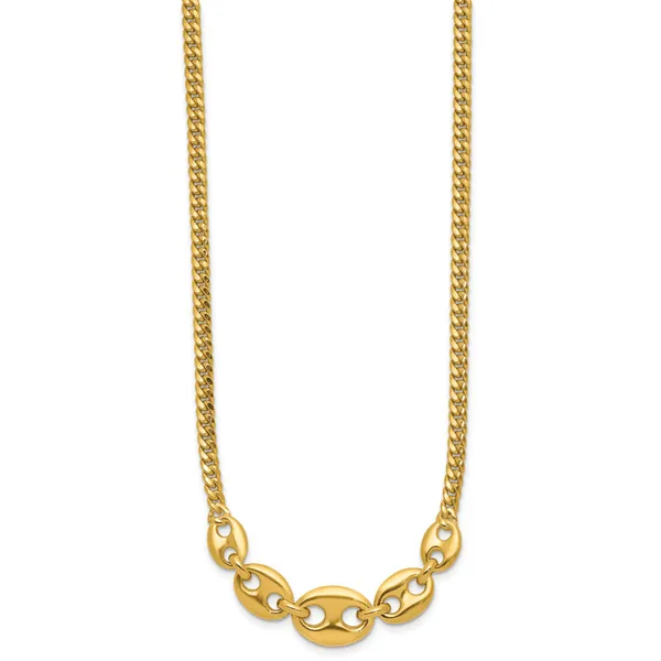 Leslie's 14K Polished Fancy Curb Link Necklace Image 2 Spath Jewelers Bartow, FL