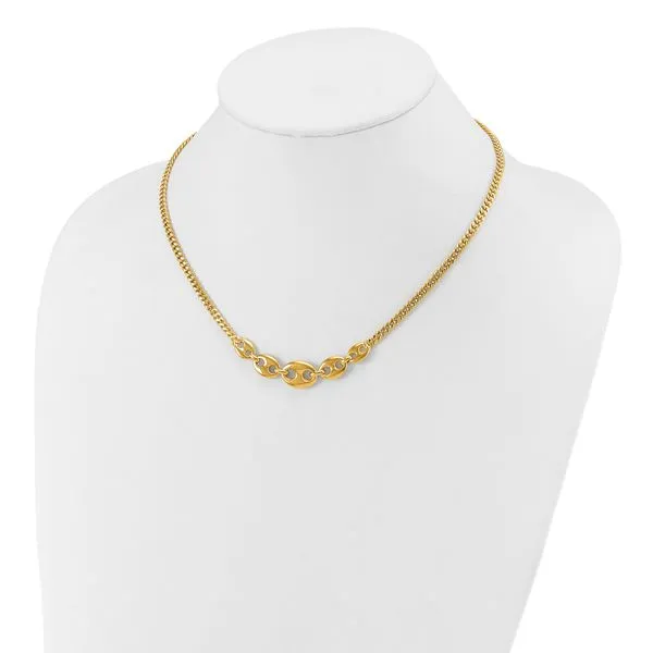 Leslie's 14K Polished Fancy Curb Link Necklace Image 3 Graham Jewelers Wayzata, MN