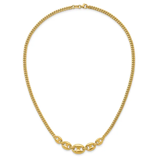 Leslie's 14K Polished Fancy Curb Link Necklace Image 4 Graham Jewelers Wayzata, MN