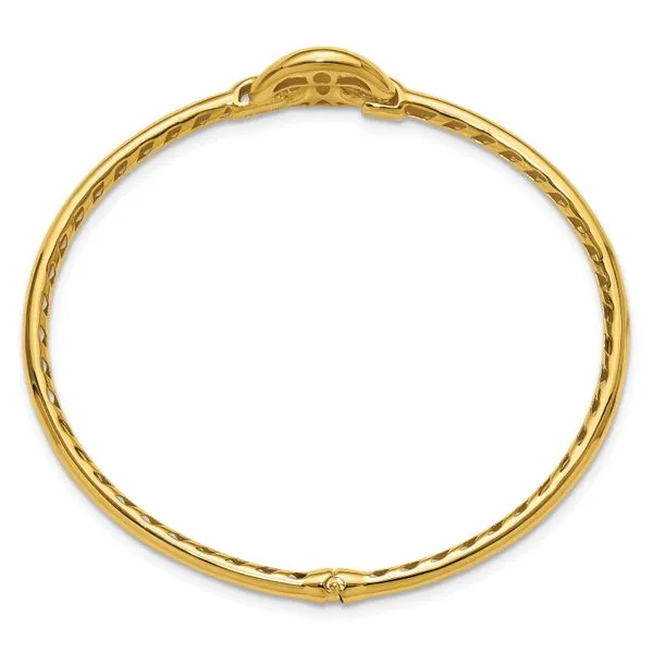 Leslie's 14K Polished Hollow Hinged Bangle Image 2 Thomas A. Davis Jewelers Holland, MI
