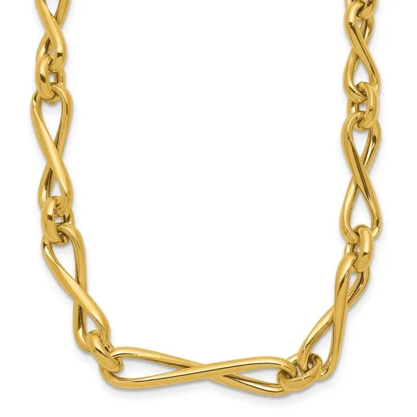 Leslie's 14K Polished Fancy Twisted Link Infinity Necklace Leslie E. Sandler Fine Jewelry and Gemstones rockville , MD