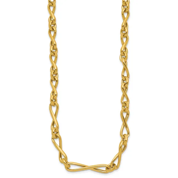 Leslie's 14K Polished Fancy Twisted Link Infinity Necklace Image 2 Leslie E. Sandler Fine Jewelry and Gemstones rockville , MD