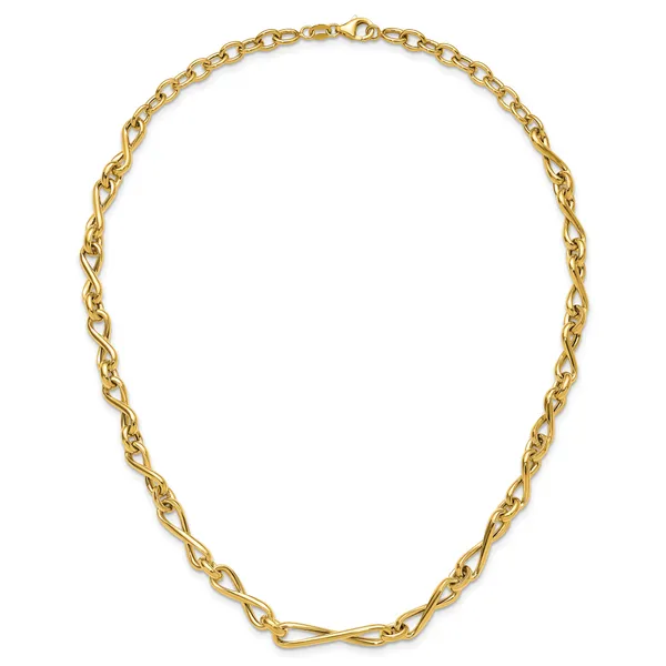 Leslie's 14K Polished Fancy Twisted Link Infinity Necklace Image 4 Leslie E. Sandler Fine Jewelry and Gemstones rockville , MD