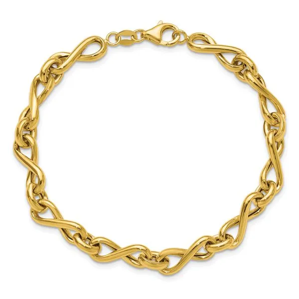 Leslie's 14K Polished Fancy Twisted Link Infinity Bracelet Image 4 Albert's Jewelers Kingsland, GA