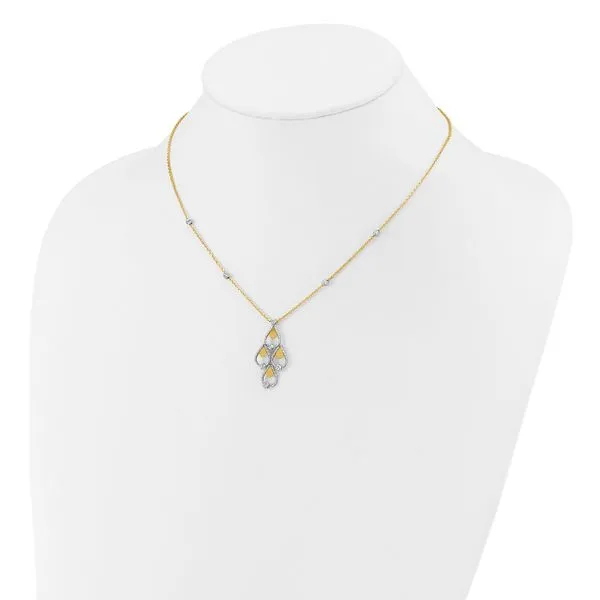 Leslie's 14K TT Polished / Dia-cut Chandelier w/.5in ext. Necklace Image 3 Atlanta West Jewelry Douglasville, GA