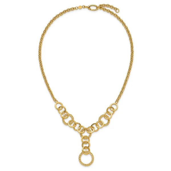 Leslie's 14K Polished Circles Y-Drop w/1in ext. Necklace Image 4 Johnson Jewellers Lindsay, ON