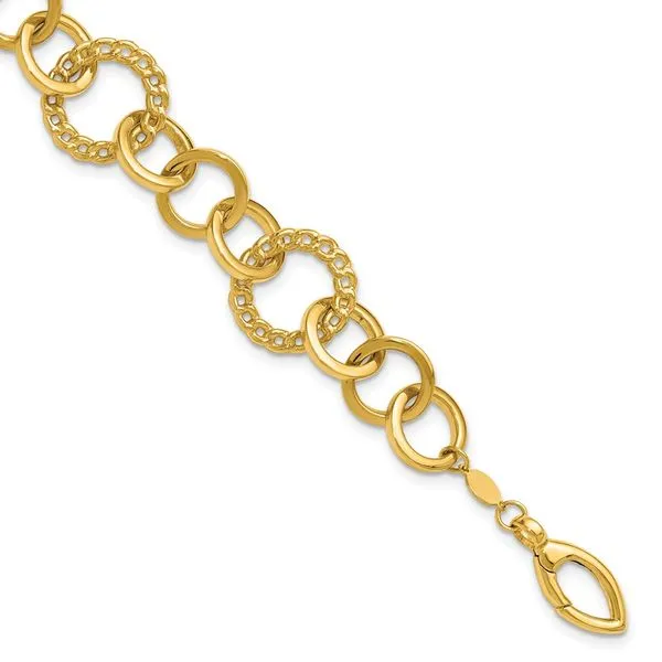 Leslie's 14K Polished Fancy Circle Link Bracelet Grayson & Co. Jewelers Iron Mountain, MI