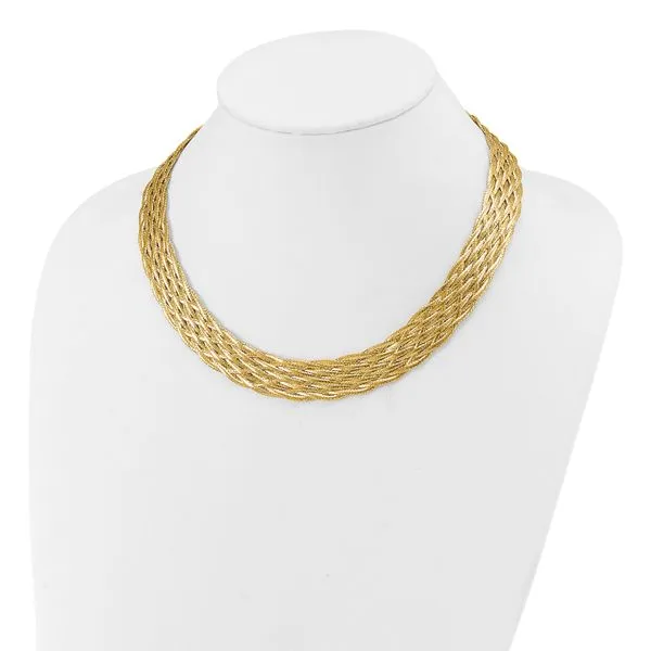 Leslie's 14K Polished Braided Mesh Necklace Image 2 Valentine's Fine Jewelry Dallas, PA