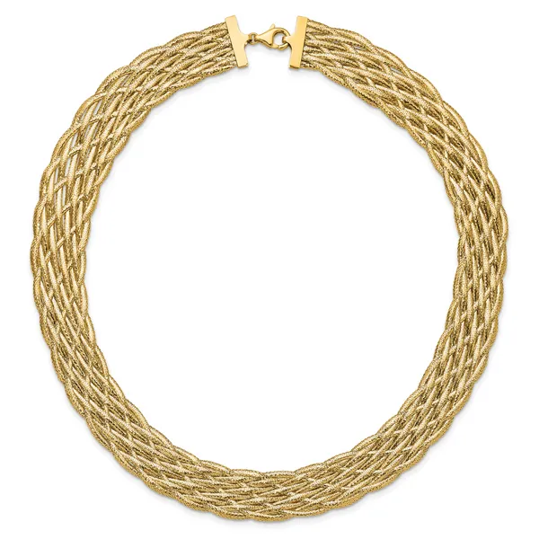 Leslie's 14K Polished Braided Mesh Necklace Image 3 Valentine's Fine Jewelry Dallas, PA