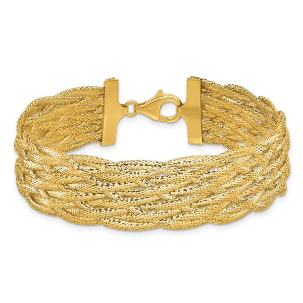 Leslie's 14K Polished Braided Mesh Bracelet Image 3 Jim's Jewelers Tyler, TX