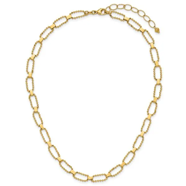 Leslie's 14K Polished / Dia-cut Fancy Beaded Link w/ 2in ext. Necklace Image 4 Albert's Jewelers Kingsland, GA