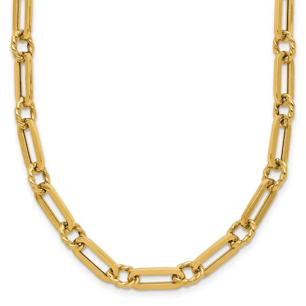 Leslie's 14K Polished and Twisted Fancy Link Toggle Necklace Boyd Jewelers Wesley Chapel, FL