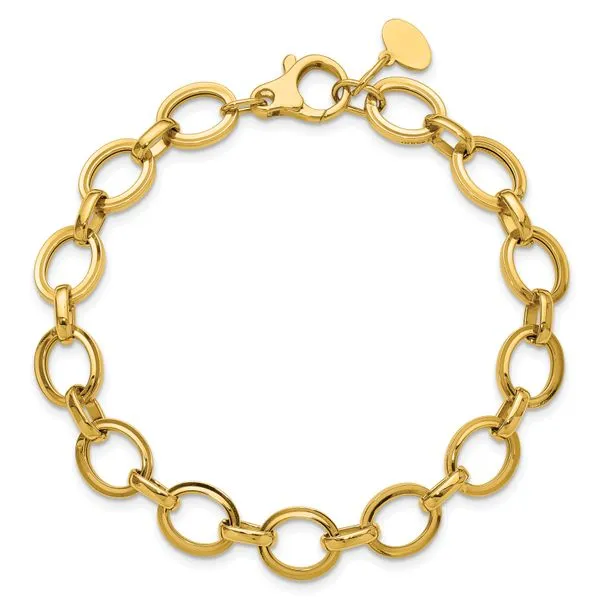 Leslie's 14K Polished and Grooved Fancy Link Bracelet Image 4 Albert's Jewelers Kingsland, GA
