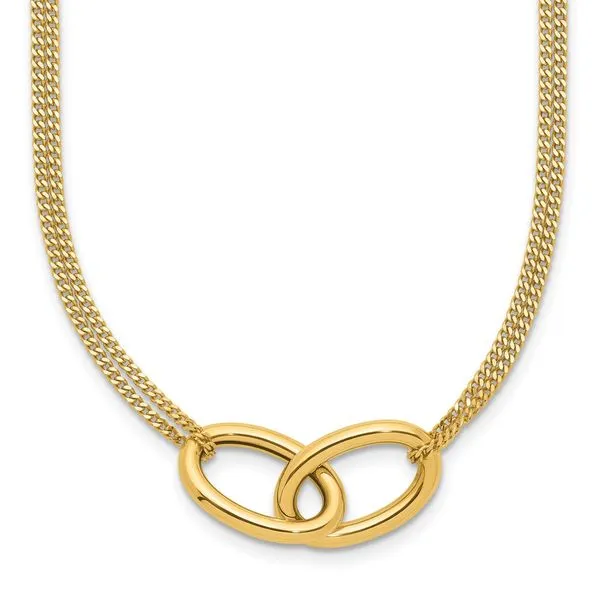 Leslie's 14K Polished intertwined Ovals 2-Strand w/1in ext. Necklace Trenton Jewelers Ltd. Trenton, MI