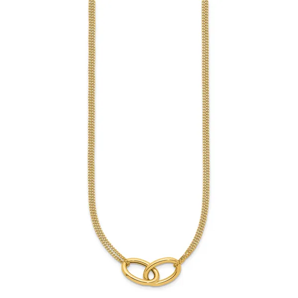 Leslie's 14K Polished intertwined Ovals 2-Strand w/1in ext. Necklace Image 2 Trenton Jewelers Ltd. Trenton, MI