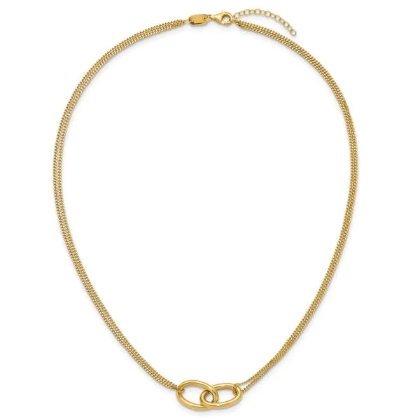 Leslie's 14K Polished intertwined Ovals 2-Strand w/1in ext. Necklace Image 4 Diny's Jewelers Middleton, WI