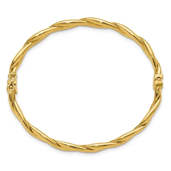 Leslie's 14K Polished Fancy Intertwined Hinged bangle Image 2 Spath Jewelers Bartow, FL