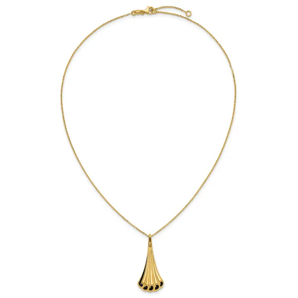 Leslie's 14K w/Black Enamel Polished Fancy w/1.25in ext. Necklace Image 4 Boyd Jewelers Wesley Chapel, FL