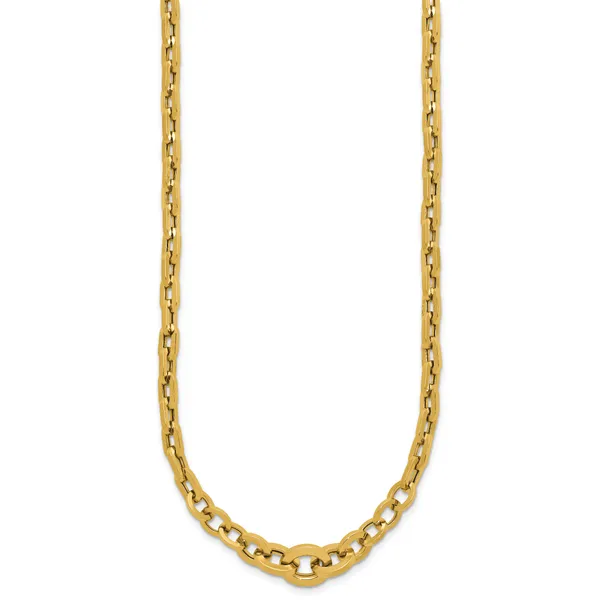 Leslie's 14K Polished Fancy Graduated Link Necklace Image 2 J. Anthony Jewelers Neenah, WI