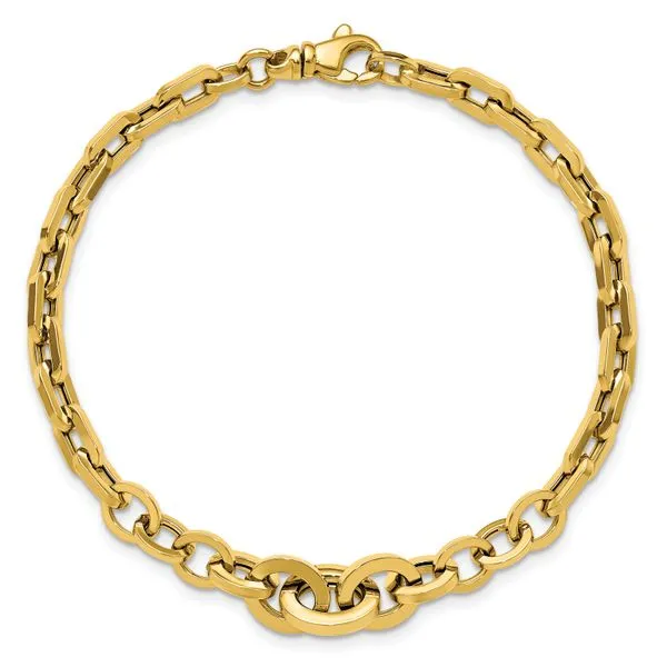 Leslie's 14K Polished Fancy Graduated Link Bracelet Image 4 Albert's Jewelers Kingsland, GA