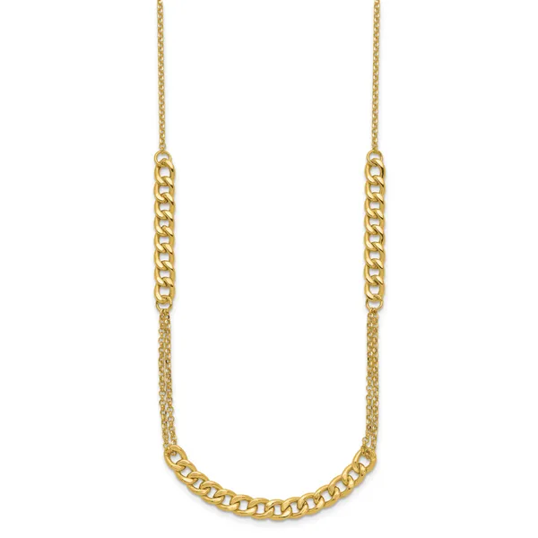 Leslie's 14K Polished/Dia-cut  Fancy Link w/2in ext. Necklace Image 2 Atlanta West Jewelry Douglasville, GA