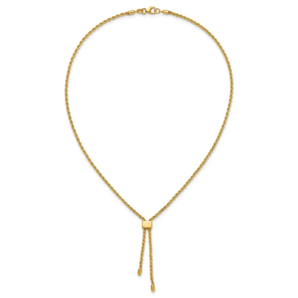 Leslie's 14K Polished/Dia-cut Fancy Rope Adj. up to 19in Necklace Image 4 Jim's Jewelers Tyler, TX