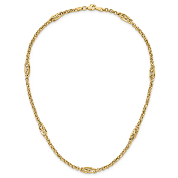 Leslie's 14K Polished Fancy Link Necklace Image 4 Atlanta West Jewelry Douglasville, GA