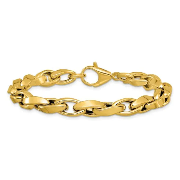 Leslie's 14K Polished Fancy Twisted Link Bracelet Image 3 Albert's Jewelers Kingsland, GA