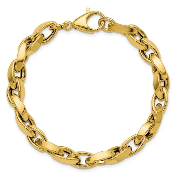 Leslie's 14K Polished Fancy Twisted Link Bracelet Image 4 Michael's Jewelry North Wilkesboro, NC